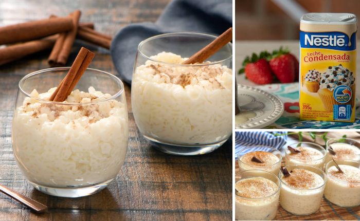 arroz con leche y leche condesada